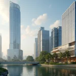 Singapore Commercial And Residential Skyline Representing City Developments Limited Three-Year Strategic Roadmap
