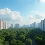 Contrasting Modern Singapore Public Housing Hdb Blocks And Private Residential Condominiums Across Mature Housing Towns