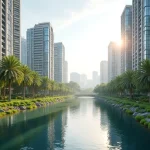 Modern Waterfront Residential Housing Development Along Sungei Serangoon In Punggol East