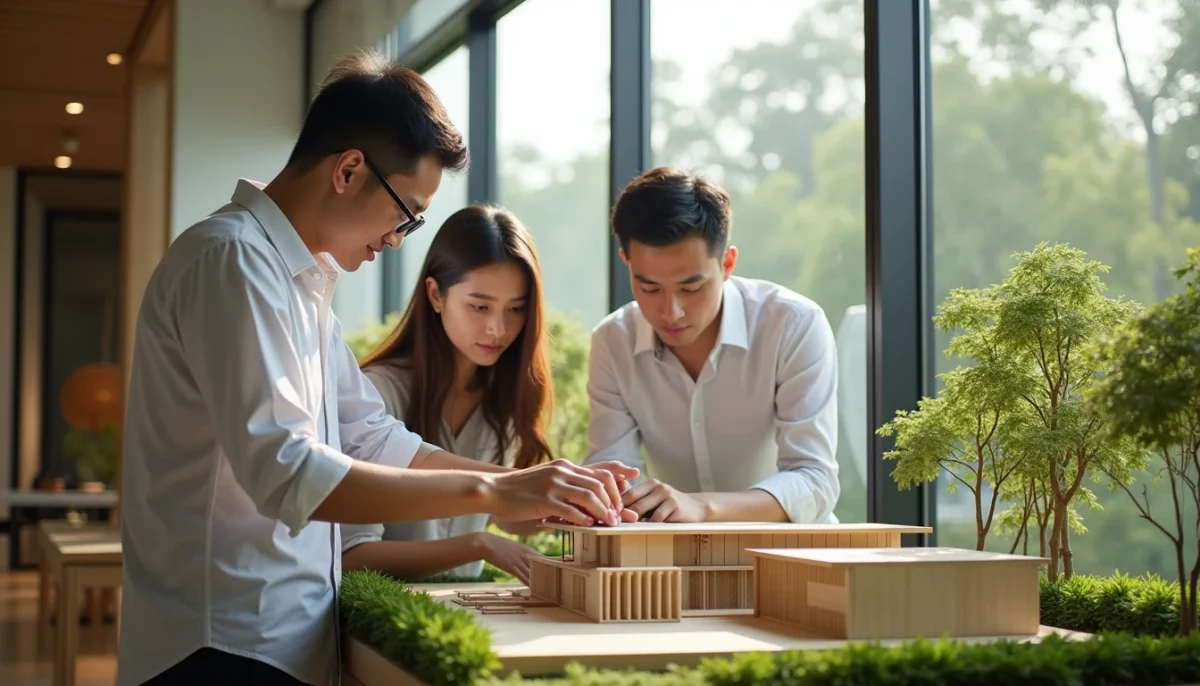 ‘No Longer A Rising Tide’: Upcoming Q4 Launches Will Test Homebuyer Price Resistance In A Discerning Market 1 Prospective Homebuyers Analyzing Condominium Architectural Model At A Singapore Property Sales Gallery