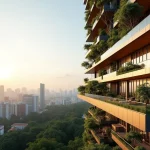 Architectural Perspective Of Contemporary City Fringe High-Rise Residential Condominium In Singapore