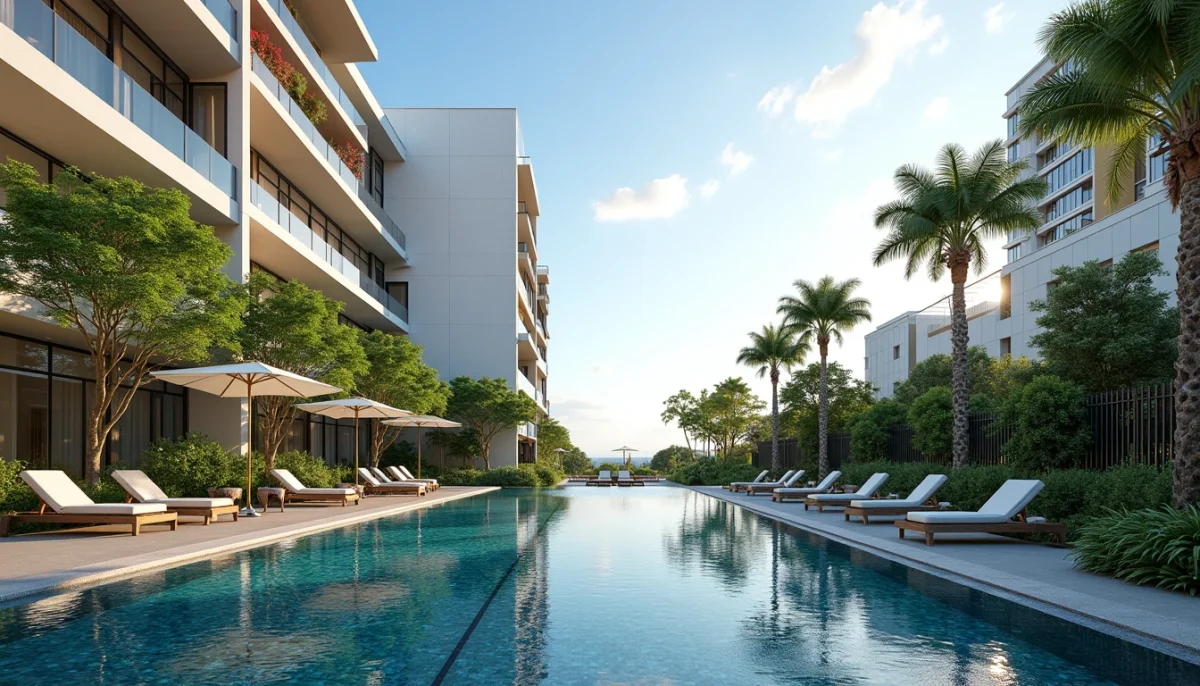 Canberra Drive Ec Land Tender Draws 13 Bids, Sets Record At S$825 Psf Ppr 1 Architectural Concept Of Upcoming Executive Condominium Residential Towers And Lap Swimming Pool In Canberra Singapore