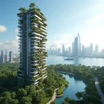 Architectural Rendering Of Modern Residential Tower In Marina South Singapore Waterfront Near Marina Channel