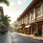 Historic Conserved Commercial Shophouses Along A Street In Singapore With Timber Shutters And Boutique Storefronts Representing Heritage Real Estate Wealth Preservation