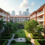 Sin Ming Court Bishan Executive Maisonette Record Sale Architecture And Surrounding Mature Estate Landscaping